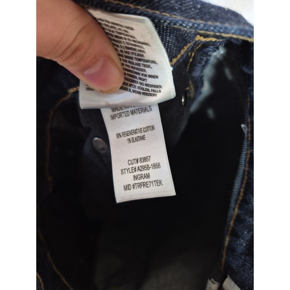 Agolde Ingram Dark Indigo Regenerative Cotton Split Jeans 23 - Picture 13 of 13